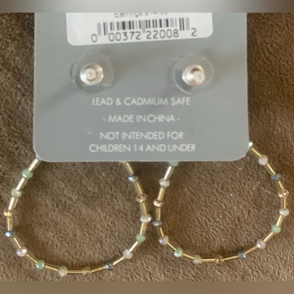 Gold Hoop Earrings (with pretty beads) — AD Project - Picture 6 of 8